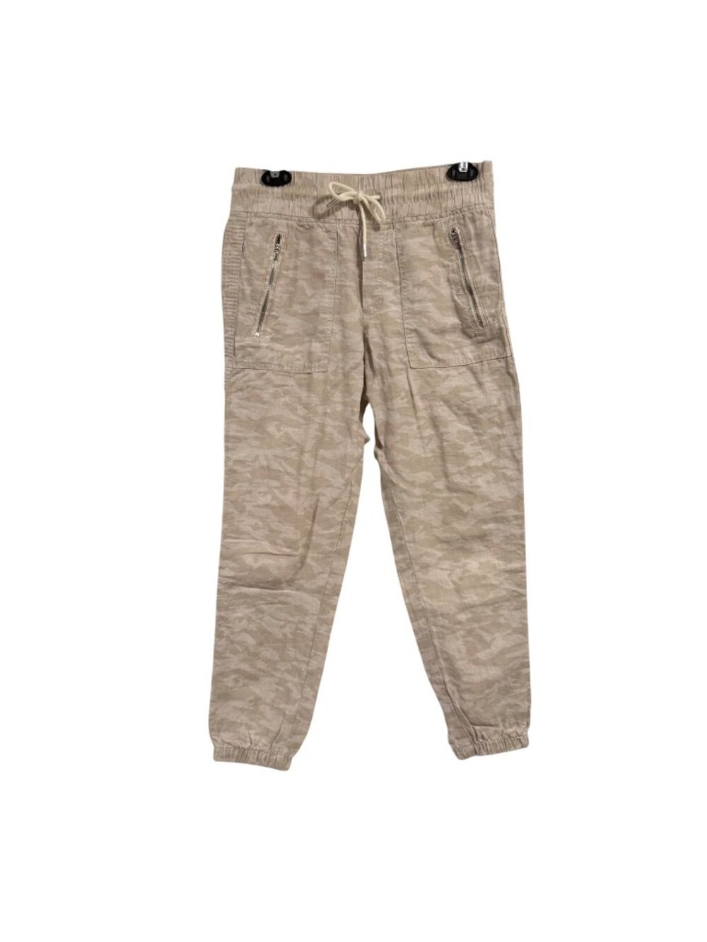 Athleta Cabo Linen Jogger Pant Cream Camo Print Size 4